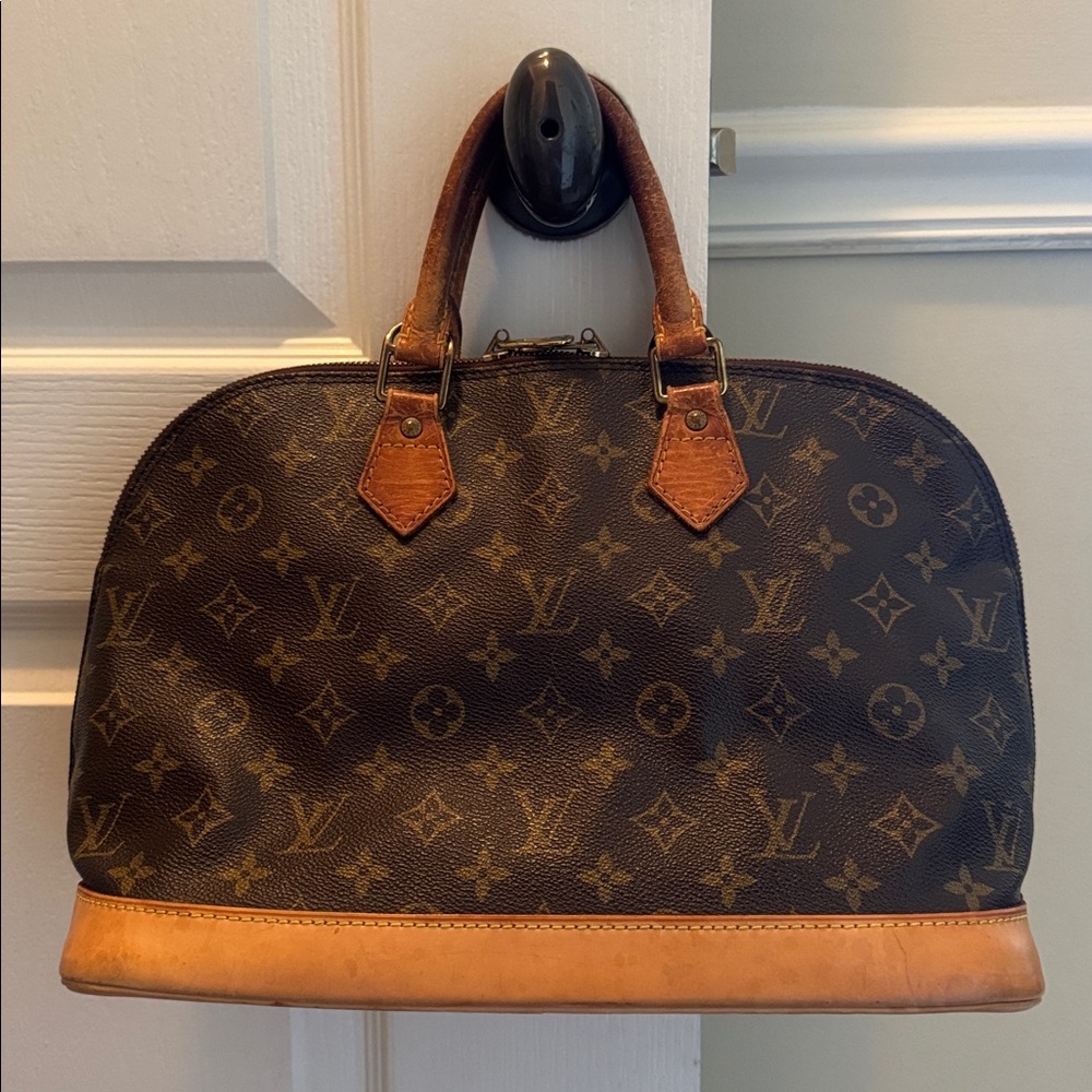 Louis Vuitton Brown & Tan Monogram Alma- Satchel/ Vintage/ Authentic